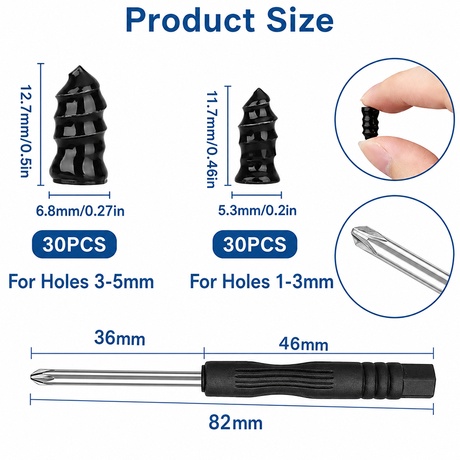 🔥 Last Day 50% OFF 🔧🚗 60PCS Self-Sealing Tire Repair Rubber Nails Kit | 2 Sizes | Quick & Easy Emergency Flat Tire Fix