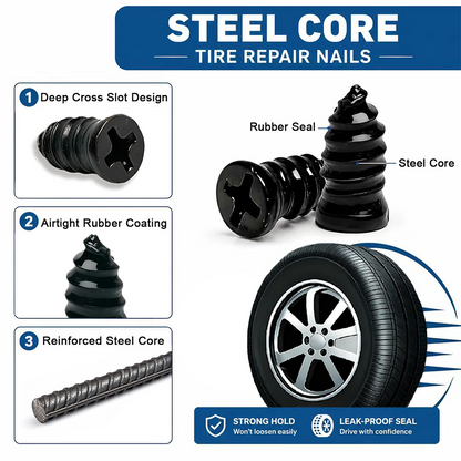 🔥 Last Day 50% OFF 🔧🚗 60PCS Self-Sealing Tire Repair Rubber Nails Kit | 2 Sizes | Quick & Easy Emergency Flat Tire Fix