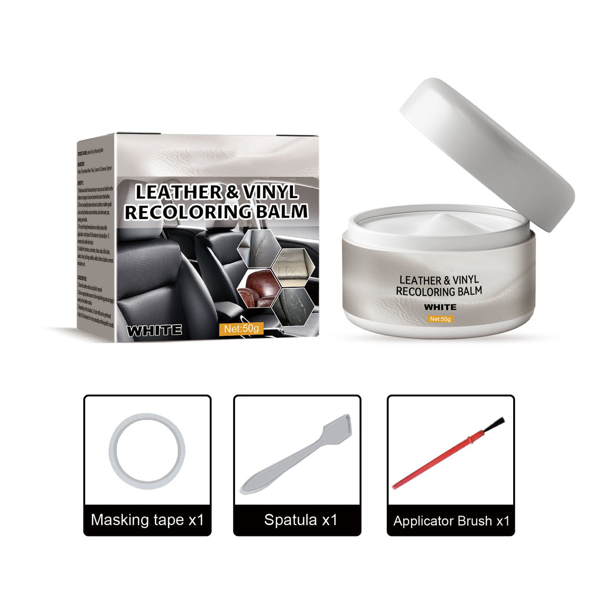 🔥Leather & Vinyl Recoloring Balm Kit – Restore Faded Seats, Sofas & Shoes
