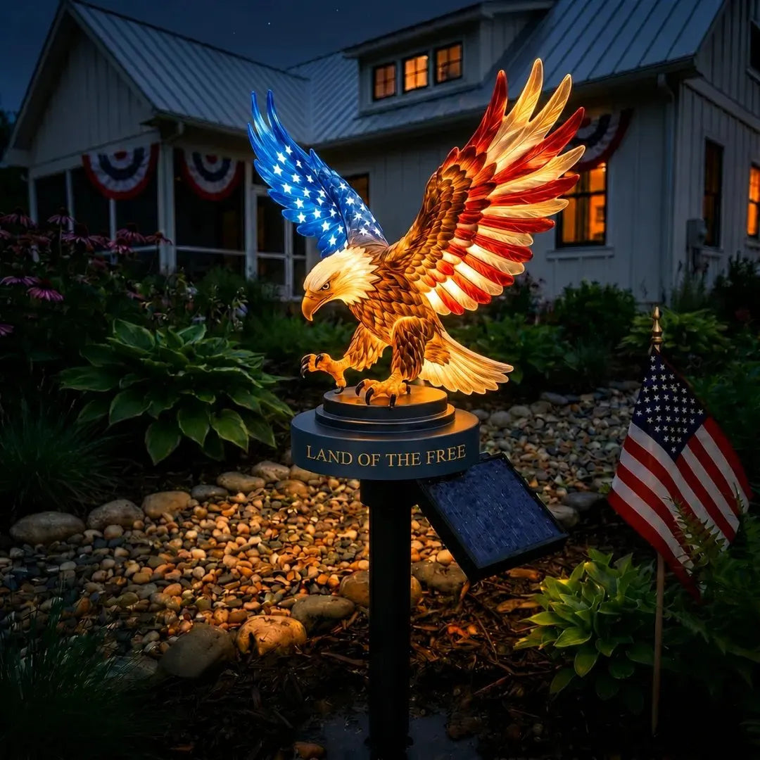 🔥🦅 Solar Eagle Garden Light – Patriotic Outdoor Garden Decor
