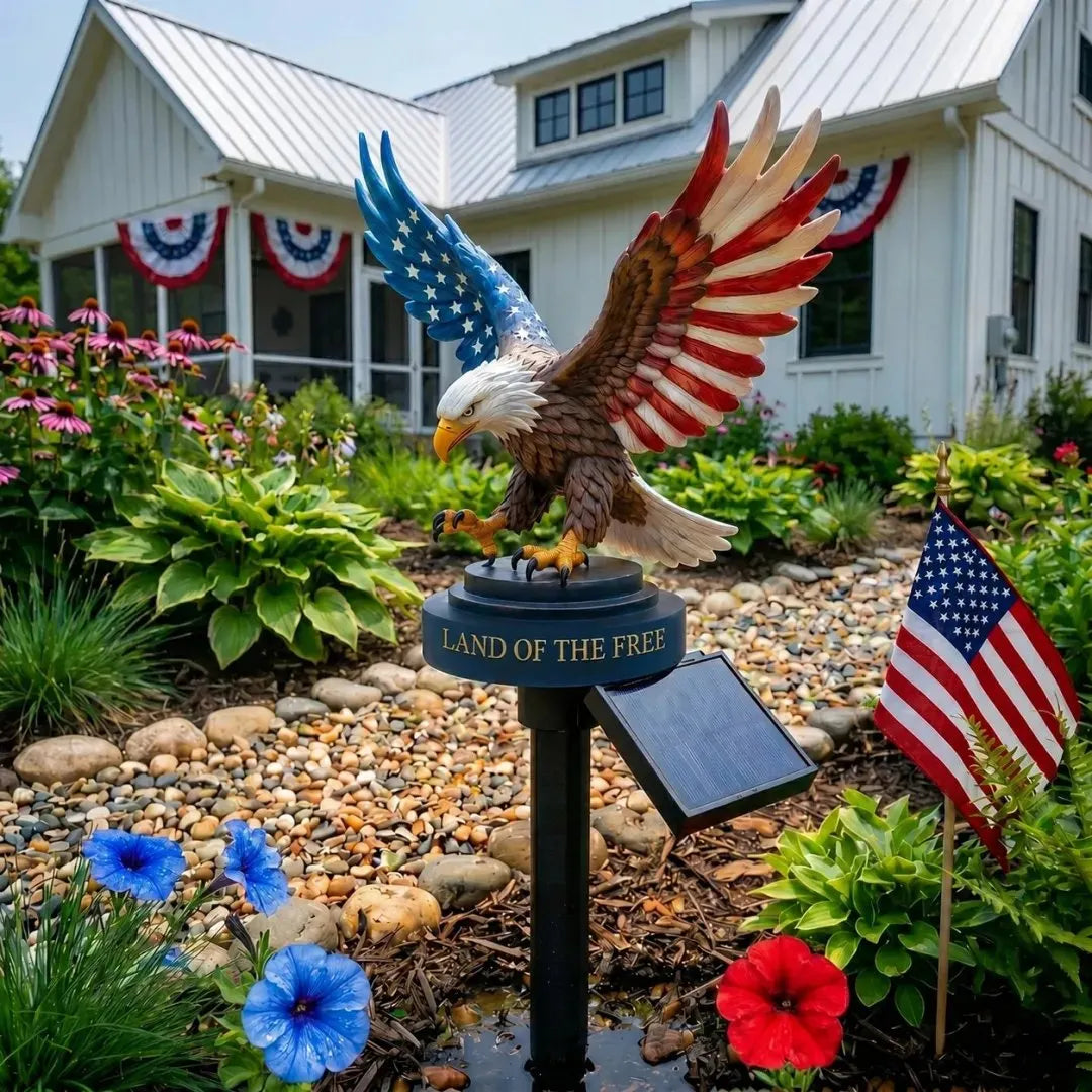 🔥🦅 Solar Eagle Garden Light – Patriotic Outdoor Garden Decor