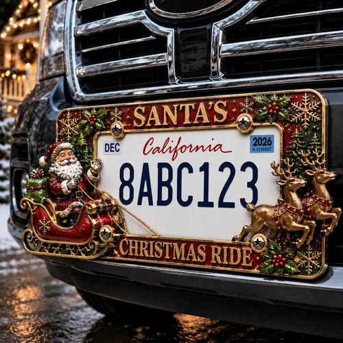 🎄Christmas License Plate Frame – Festive Style for Every Ride