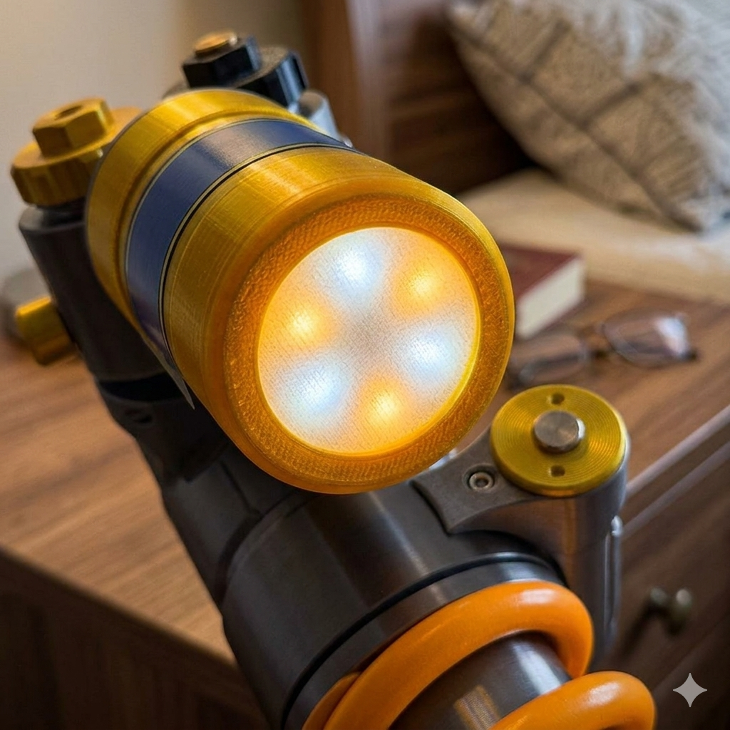 Inspired Suspension Shock Absorber Lamp - Adjustable LED Light for Gamers & Car Enthusiasts