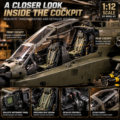 🚁Apache Attack Helicopter Model Kit – Build Your Own Military Aviation Legend