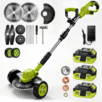 🌿⚡3-in-1 Cordless Lawn Mower with 2×21V Batteries, German Quality Lightweight Grass Trimmer