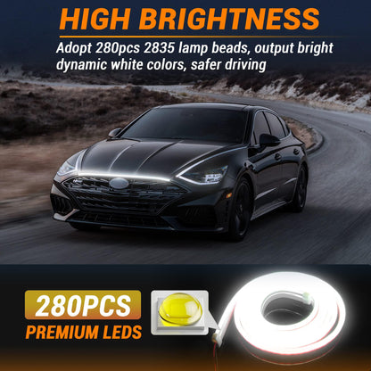 71” High Brightness Automotive Hood Gap LED Strip - Ambient Lighting Package with Unique Daytime Running Light Design, Easy Installation, 12V-Ice Blue eclipse led lights
