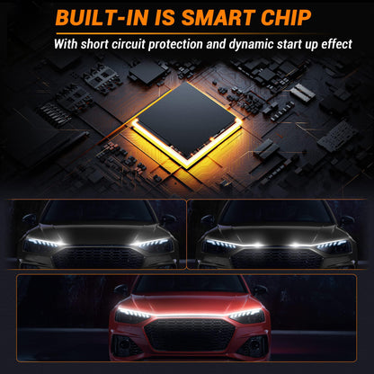 71” High Brightness Automotive Hood Gap LED Strip - Ambient Lighting Package with Unique Daytime Running Light Design, Easy Installation, 12V-Ice Blue eclipse led lights
