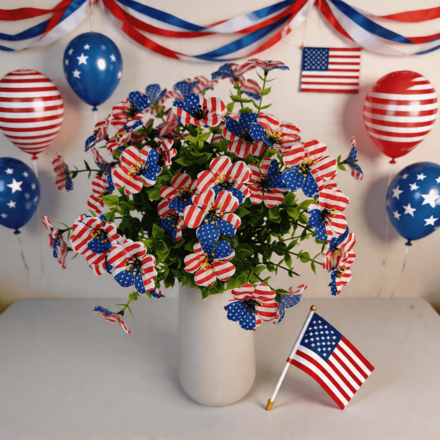 🔥4th of July Hot Sale 50% Off 🔥 Patriotic Red White Blue Artificial Flowers💐
