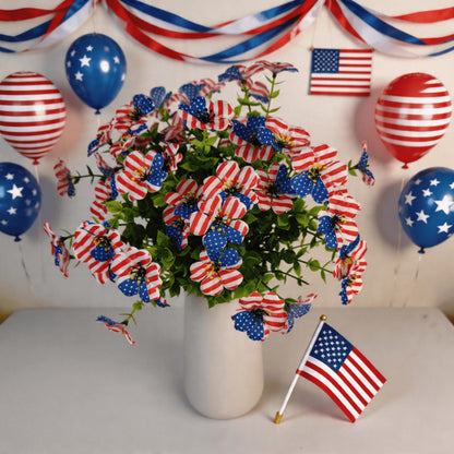 🔥4th of July Hot Sale 50% Off 🔥 Patriotic Red White Blue Artificial Flowers💐