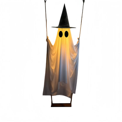 🎁50% OFF TODAY🎃👻Halloween Decorations OutdoorHanging Swing Ghost Halloween Decor with String Lights, Spooky Cute Ghosts Decorations for Front Porch Yard Tree