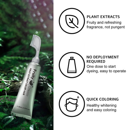 🔥HOT SALE 55% OFF🔥Fruit Comb Hair Dye Cream - In Hair DyeCream for Gray Coverage -Natural Black & Dark Brown