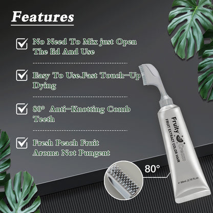 🔥HOT SALE 55% OFF🔥Fruit Comb Hair Dye Cream - In Hair DyeCream for Gray Coverage -Natural Black & Dark Brown