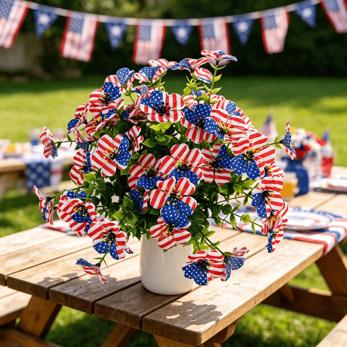 🔥4th of July Hot Sale 50% Off 🔥 Patriotic Red White Blue Artificial Flowers💐