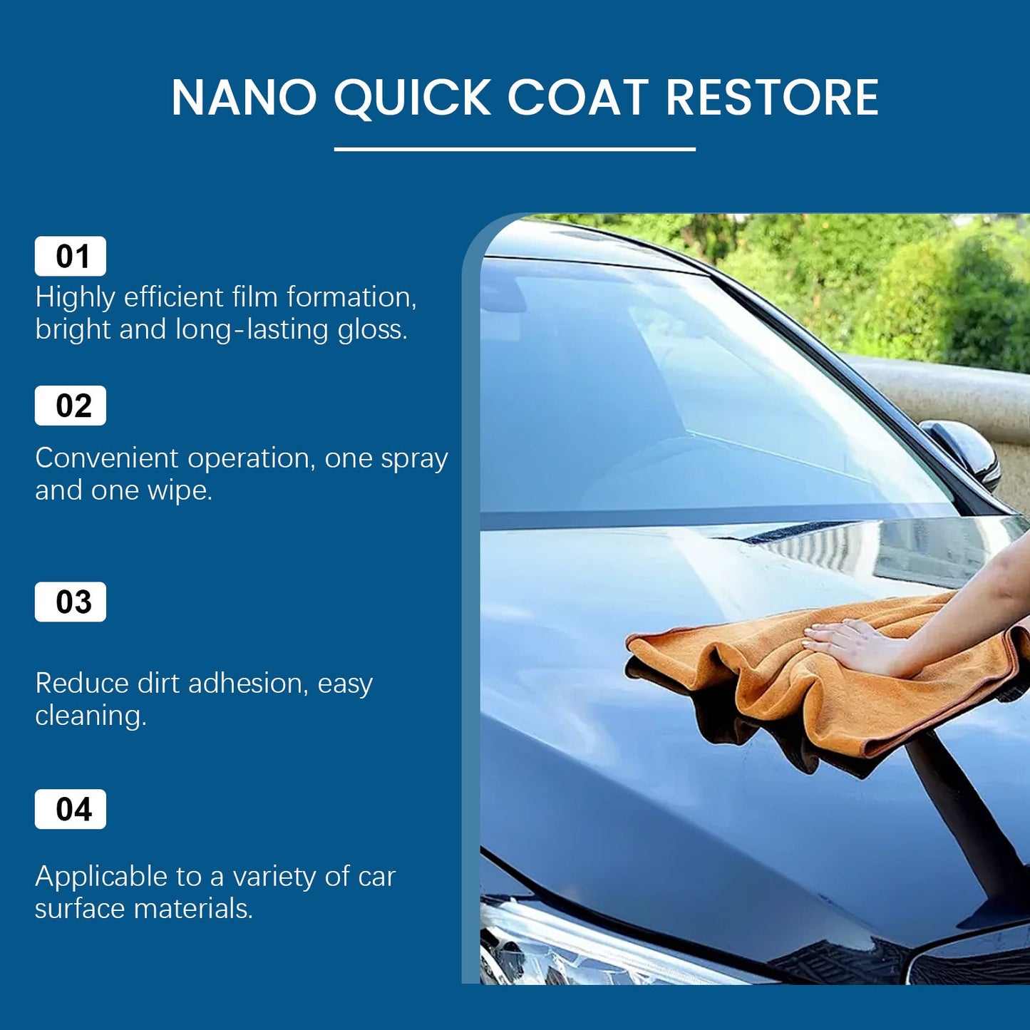 🔥LAST DAY 50% OFF🚗Car Nano Coating Repair – Repels Dust & Water, High Gloss, Lasts Through Repeated Applications