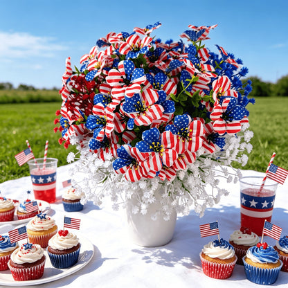 🔥4th of July Hot Sale 50% Off 🔥 Patriotic Red White Blue Artificial Flowers💐