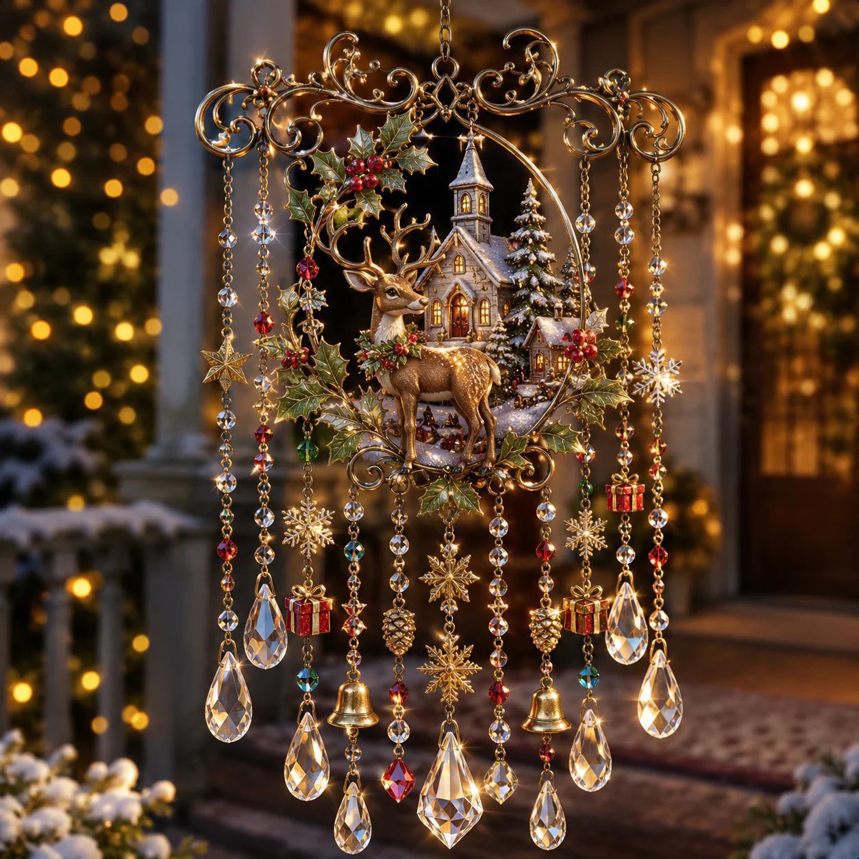 🔥Last Day 49% OFF - Handmade Christmas Stained Glass Window Hanging