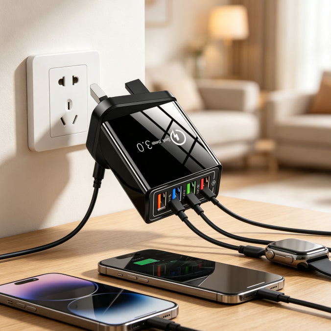 ⚡ One Charger. Four Devices. Zero Waiting.⚡