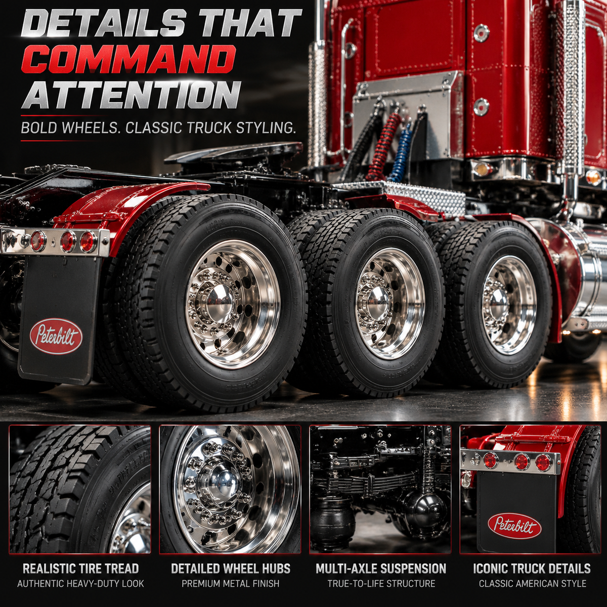 🚛 Candy Apple Red American Truck Model Kit – Build Your Own Classic Semi Truck