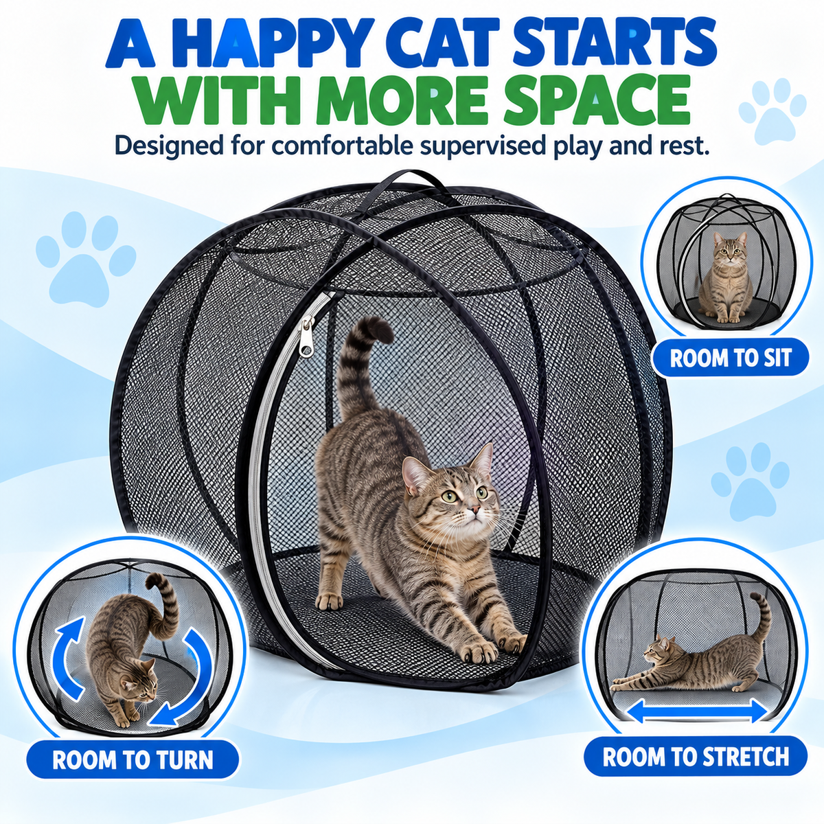 🔥🐱 Pop-Up Cat Playpen 🌿 Fresh Air, Safe Space, Happy Cat