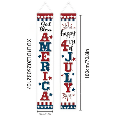 Lighted Patriotic Porch Banner