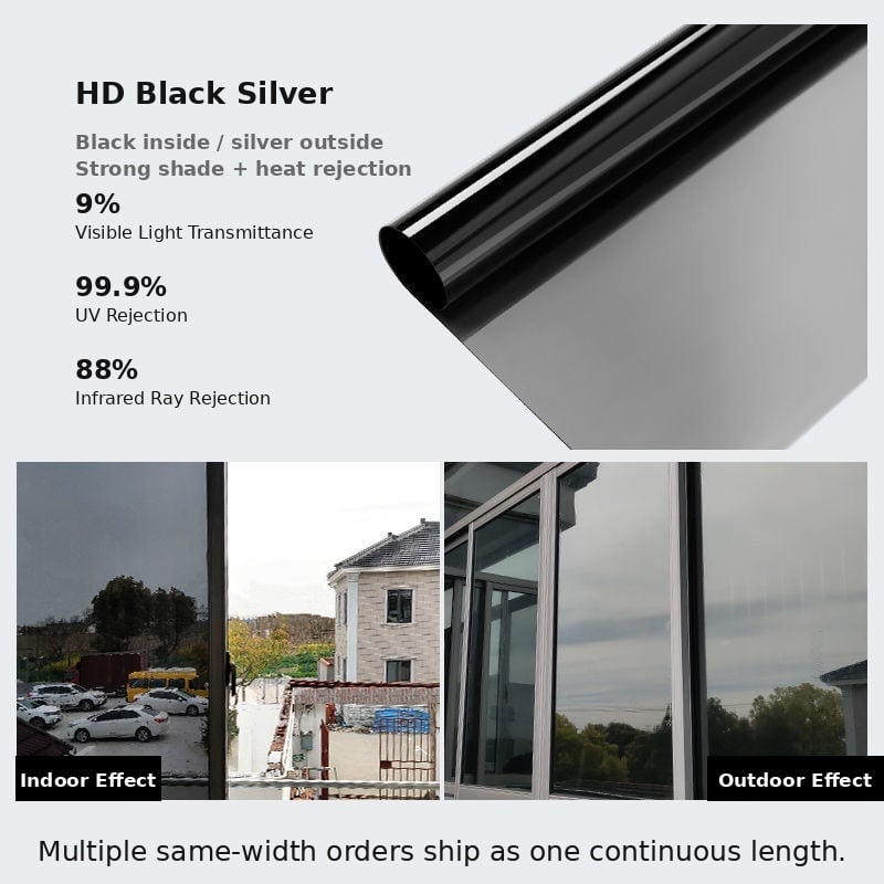 🔥 Last Day 50% OFF☀️ One-Way Mirror Window Film – Heat Control & UV Protection