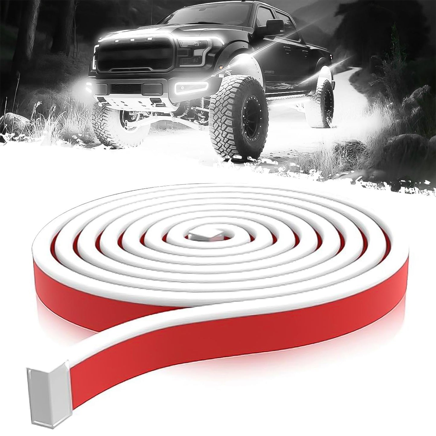71” High Brightness Automotive Hood Gap LED Strip - Ambient Lighting Package with Unique Daytime Running Light Design, Easy Installation, 12V-Ice Blue eclipse led lights
