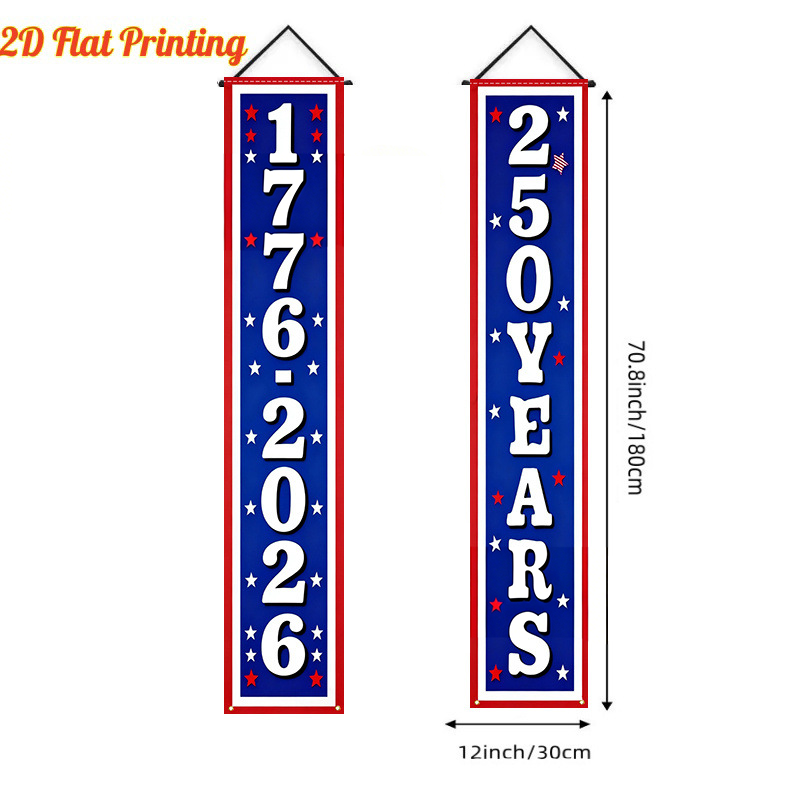 Lighted Patriotic Porch Banner