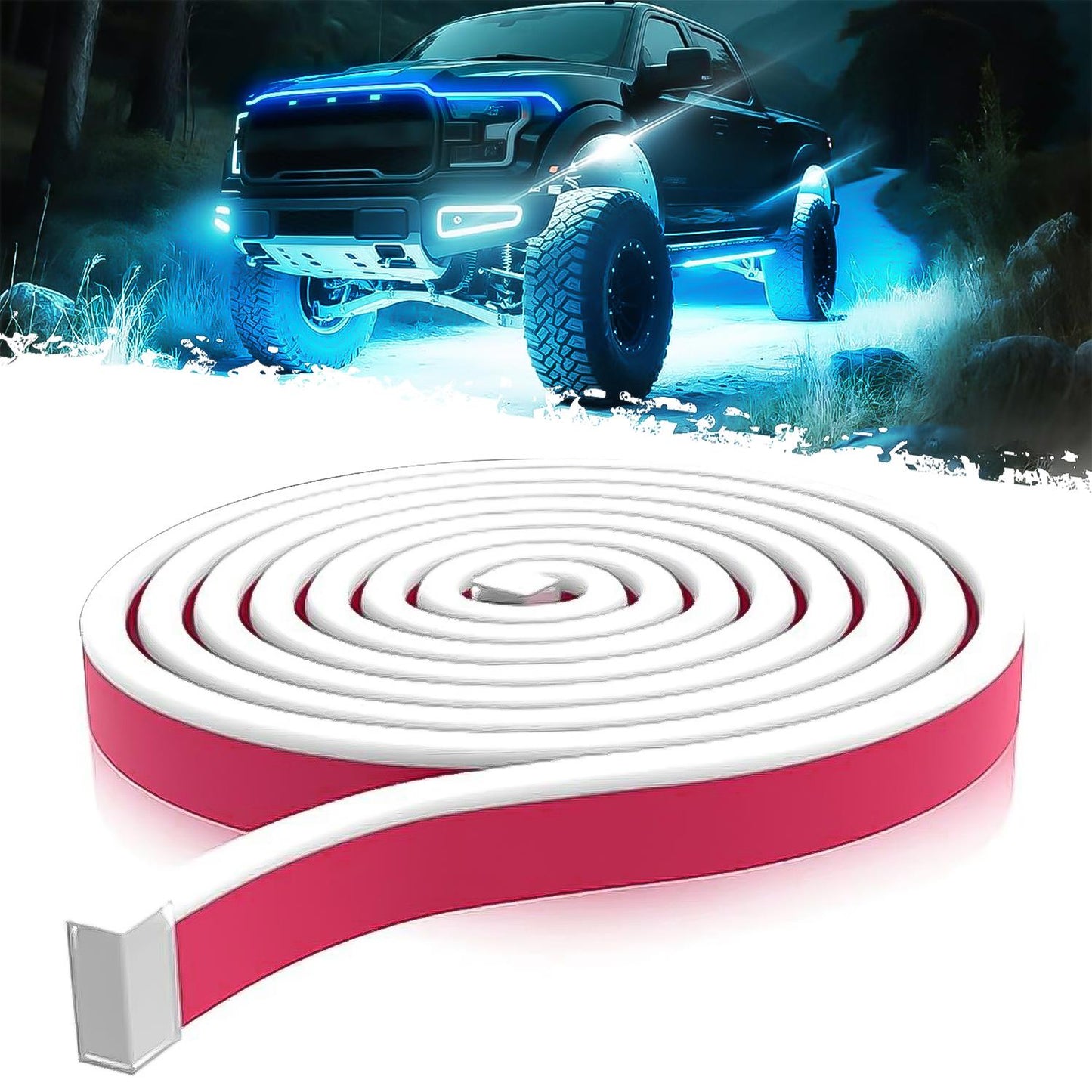 71” High Brightness Automotive Hood Gap LED Strip - Ambient Lighting Package with Unique Daytime Running Light Design, Easy Installation, 12V-Ice Blue eclipse led lights