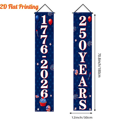 Lighted Patriotic Porch Banner