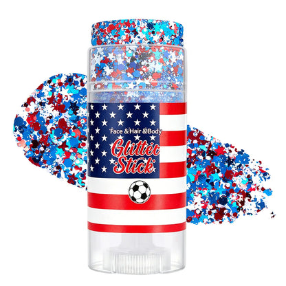 🦅🔔4th of July Glitter Stick🎇 Red, White & Blue Body & Hair Sparkle