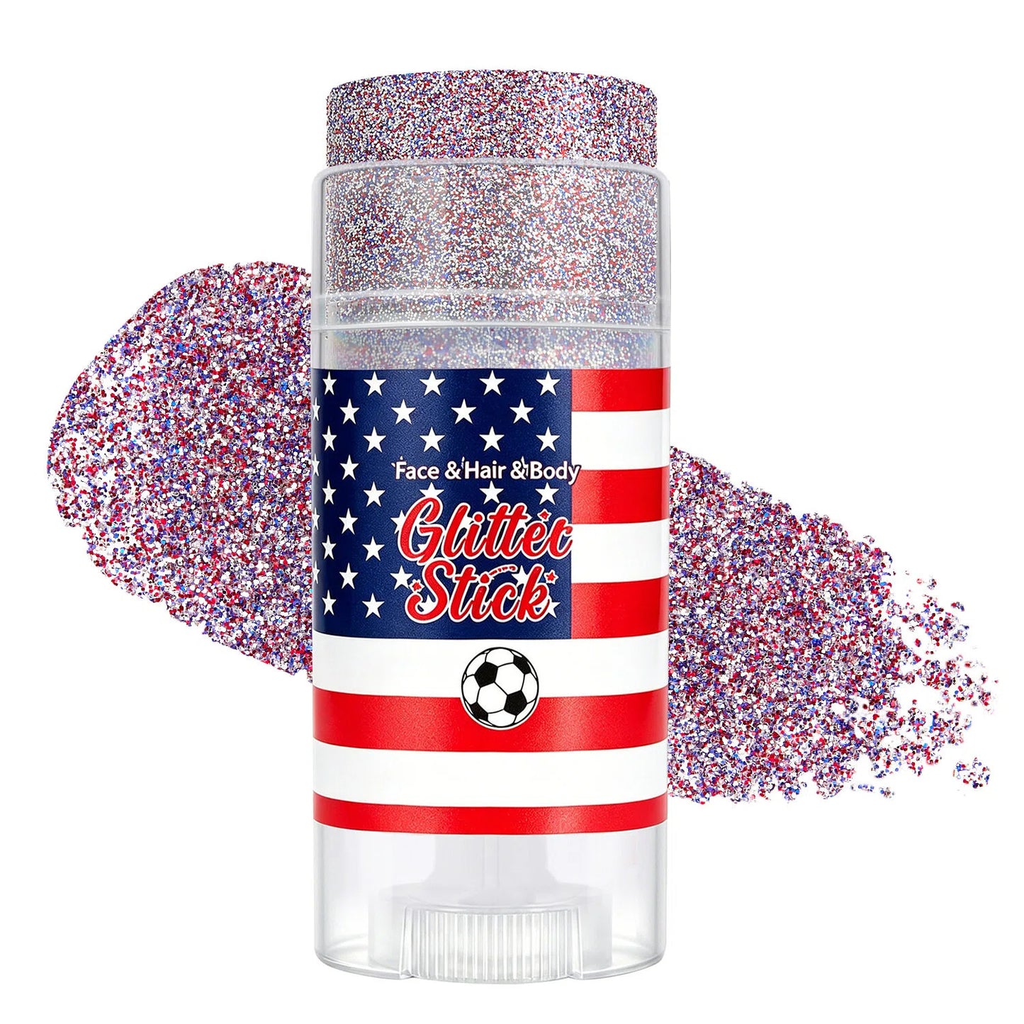 🦅🔔4th of July Glitter Stick🎇 Red, White & Blue Body & Hair Sparkle