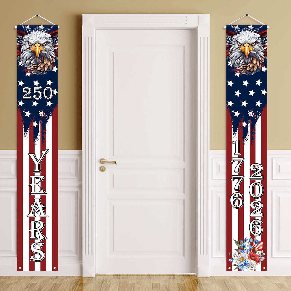 Lighted Patriotic Porch Banner