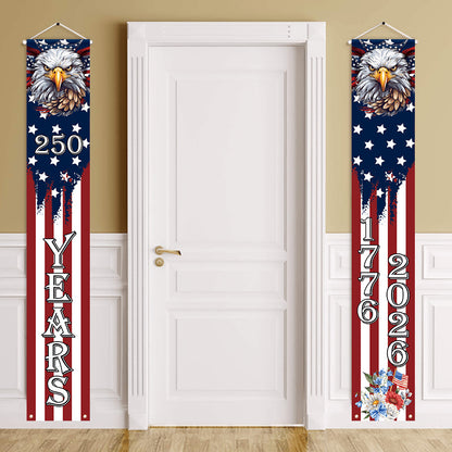 Lighted Patriotic Porch Banner