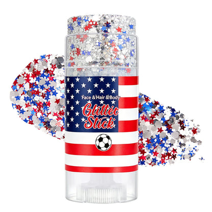🦅🔔4th of July Glitter Stick🎇 Red, White & Blue Body & Hair Sparkle