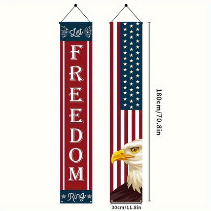 Lighted Patriotic Porch Banner