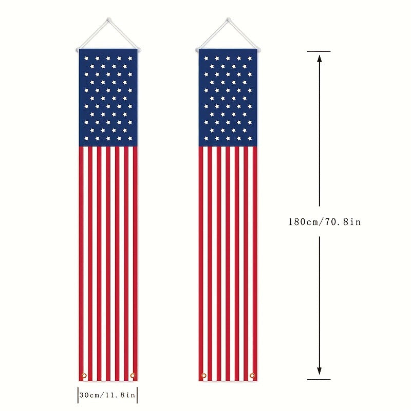 Lighted Patriotic Porch Banner