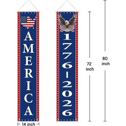 Lighted Patriotic Porch Banner