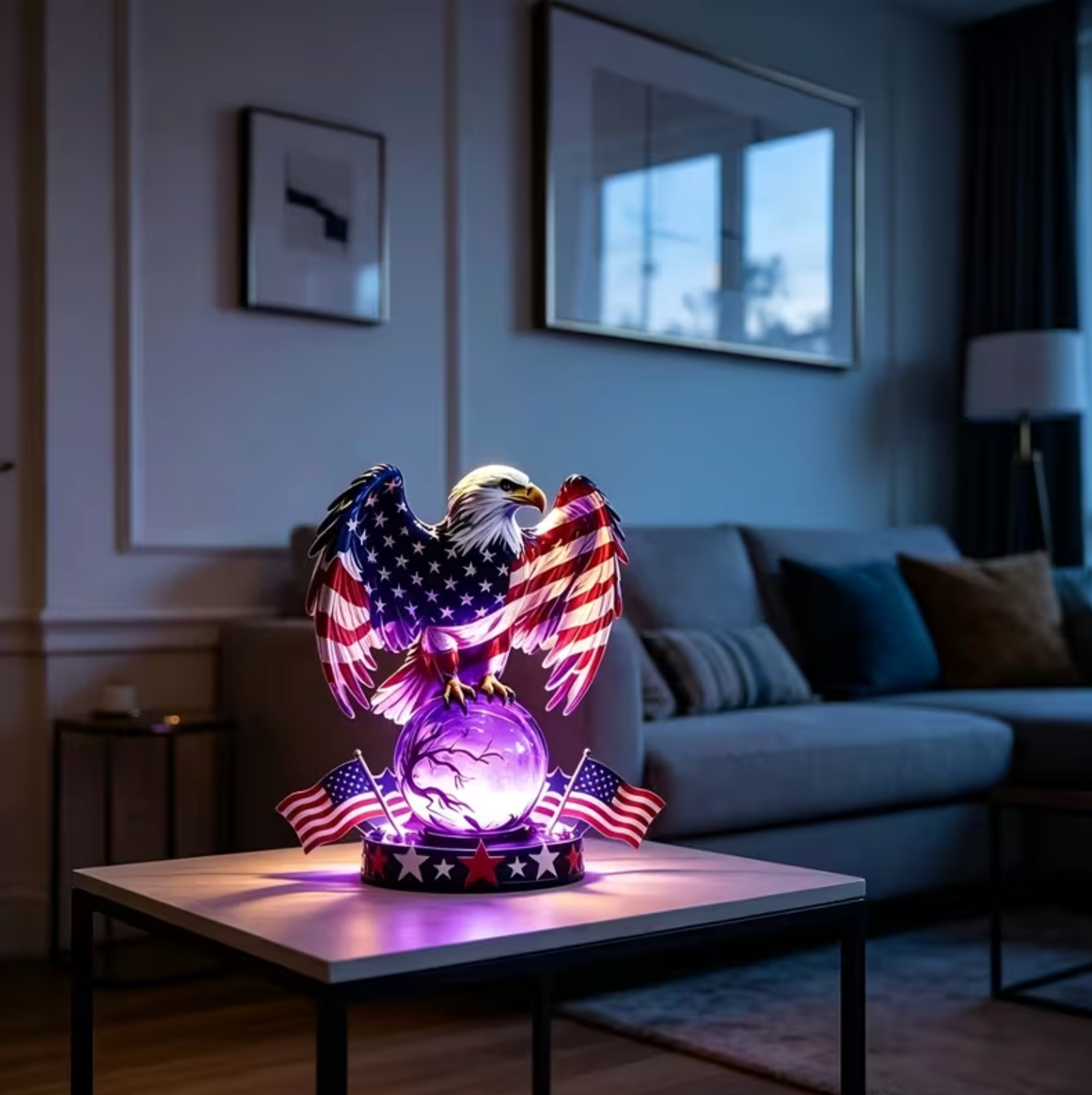 🔥HOT SALE 🇺🇸 Freedom Eagle Patriotic LED Table Lamp – American Pride Decor