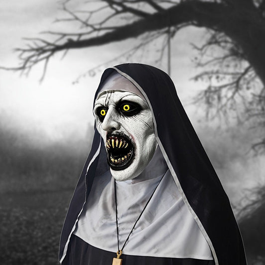 🎃Spooky Qualteus Nun Halloween Mask Latex Handwashable Cosplay Costume Accessory