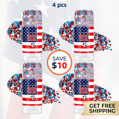 🇺🇸 Patriotic-Themed Body Glitter Sticks Waterproof Red, White & Blue Face & Hair Glitter for Parties, Celebrations & Game Day Looks ✨🎆