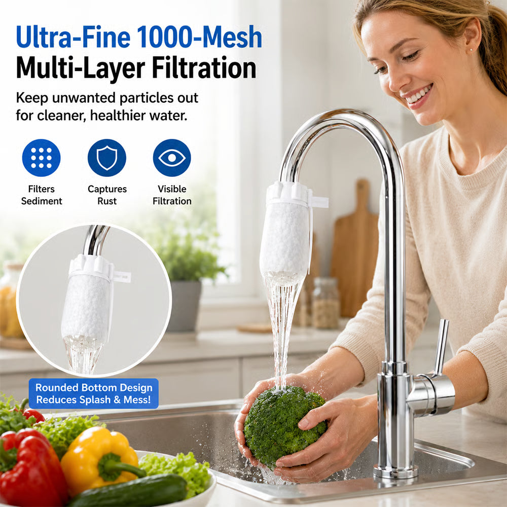 Faucet Filter Cotton Bags - Universal, 100 PCS Splash-Proof Faucet Filter Set 2