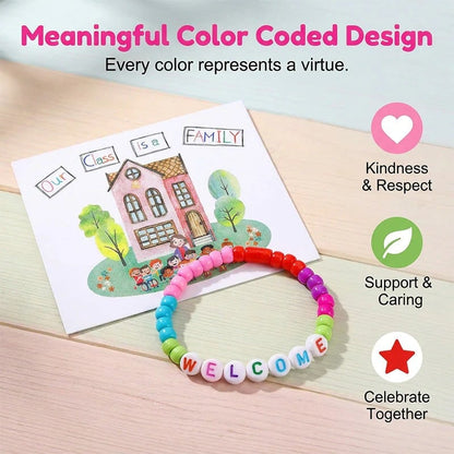 ✨🌈Pack of 25 Welcome Bead Bracelets - Strengthen Classroom Friendship & Spread Warm Kindness!