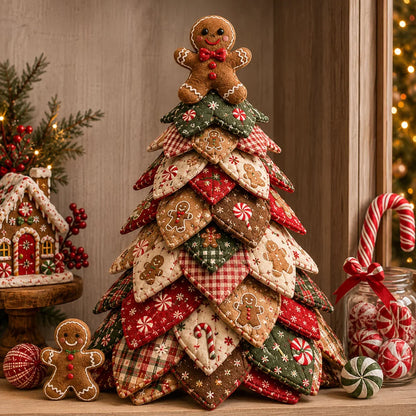 🎄HOT SALE 50% OFF 🧵DIY Quilted Christmas Tree Kit – Handmade Fabric Holiday Tabletop Tree Decor