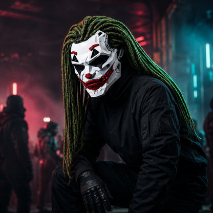 🤡Cyberpunk Clown Mask with Cosplay Clown Costume Party Props Halloween🤡