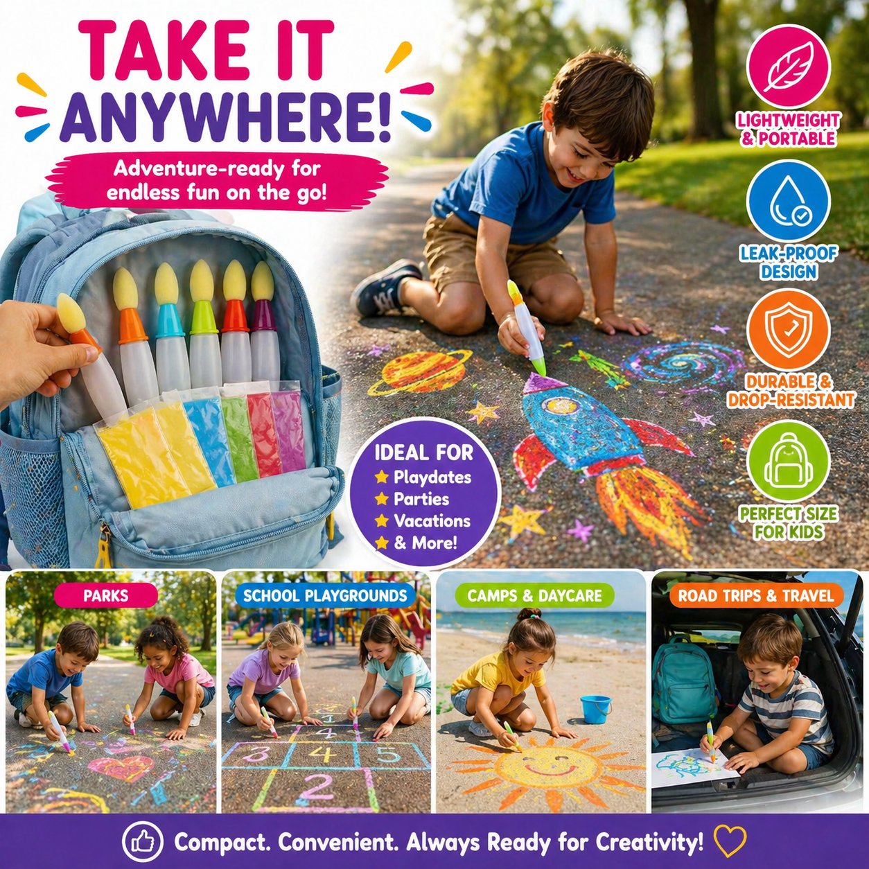 🎨Sidewalk Chalk Paint Kit — The Ultimate Outdoor Creative Adventure ( 6 PCS )