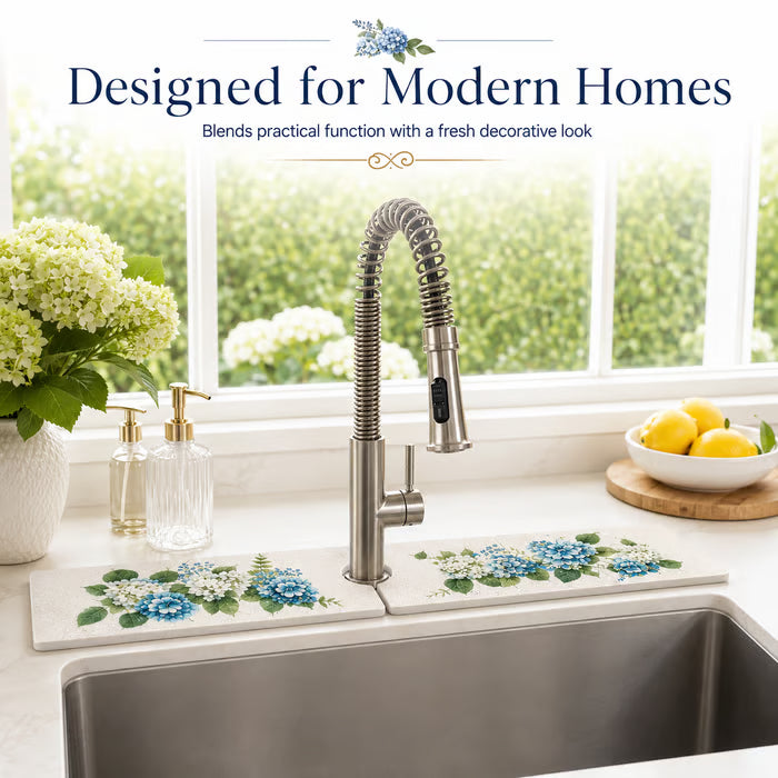 Floral Diatomite Sink Drying Mat