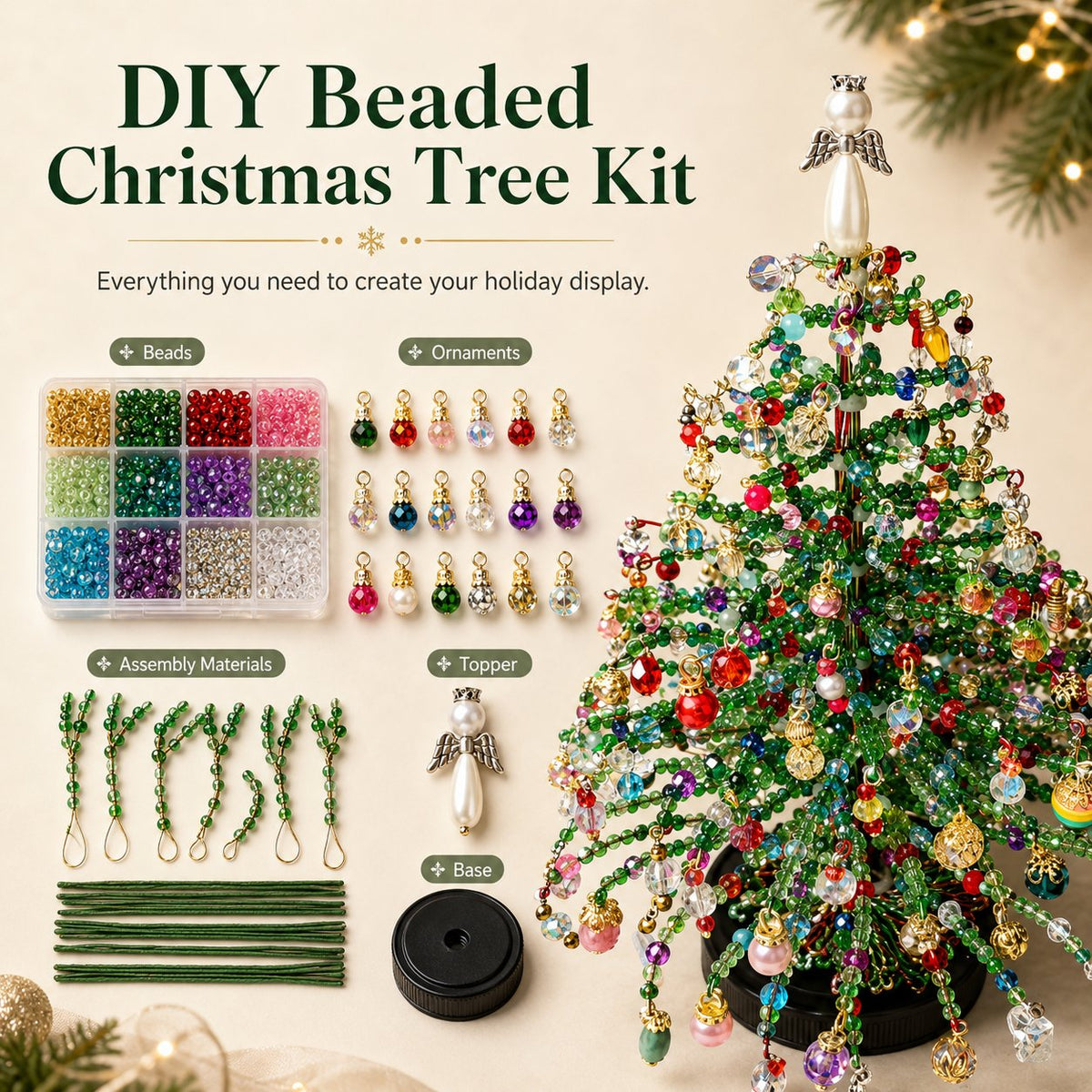 🎄✨ DIY Beaded Kit – 🎅Create Your Own Sparkling Holiday Decoration