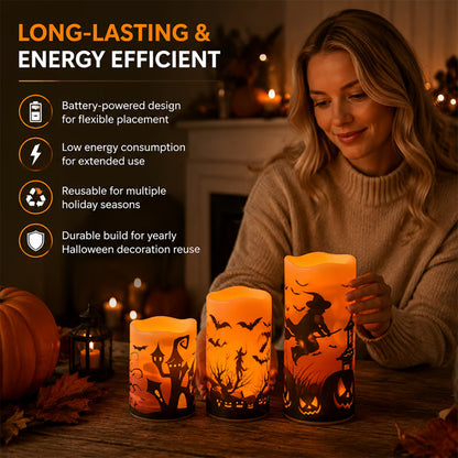 🎃 Halloween Flameless Flickering LED Candles