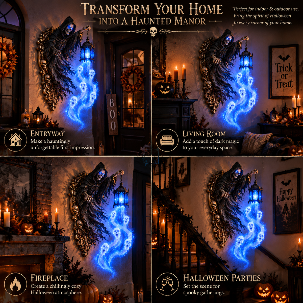 🎃 Last Day 50% OFF | Soul Harvester™ Haunted Lantern Wall Decor 👻