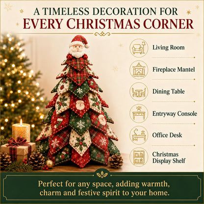 🎄HOT SALE 50% OFF 🧵DIY Quilted Christmas Tree Kit – Handmade Fabric Holiday Tabletop Tree Decor